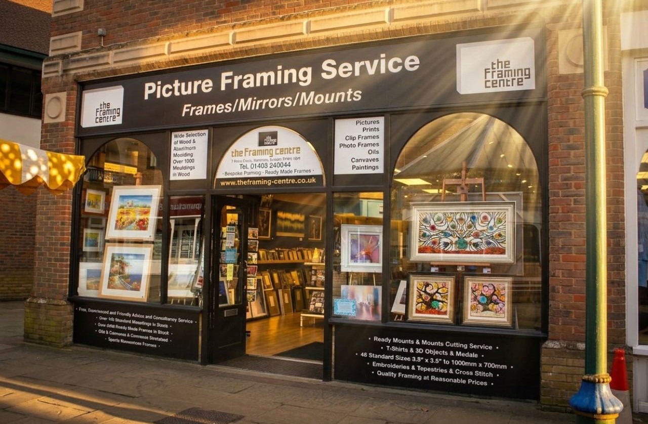 The Framing Centre shopfront with framed artwork in the windows